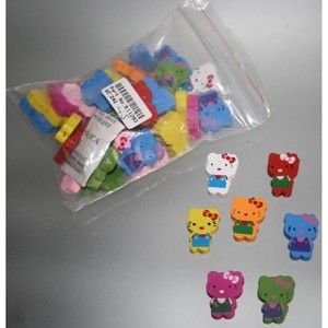 3/$15 Hello Kitty Inspired Wooden Craft Beads Assortment Colorful 1X3/4  Pkg 45